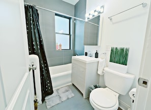 Shower, hair dryer, towels - Ideal 1-Bedroom Stay (Chicago)