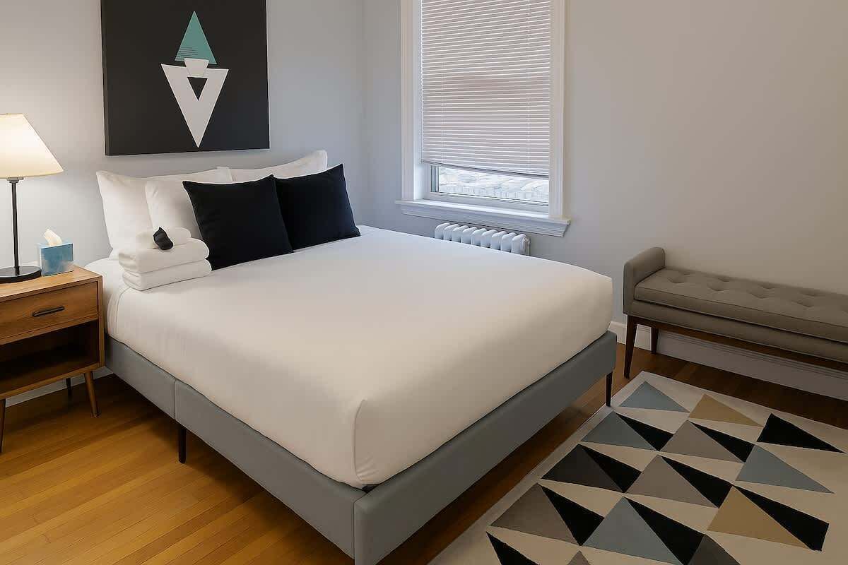 2 bedrooms, iron/ironing board, travel crib, WiFi