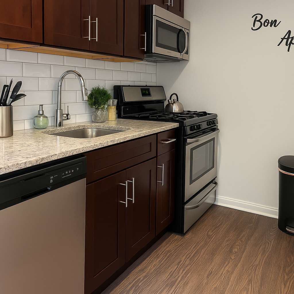 Kylskåp, mikrovågsugn, ugn och spishäll