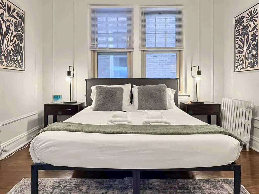 Iron/ironing board, travel crib, WiFi, bed sheets