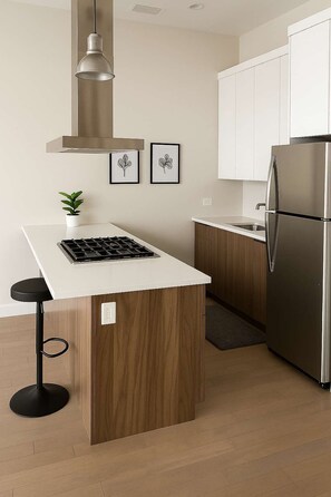 Réfrigérateur, micro-ondes, four, plaque de cuisson