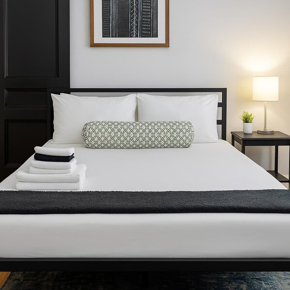 Fer et planche à repasser, lit parapluie, Wi-Fi, draps fournis