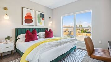 1 bedroom, desk, iron/ironing board, travel crib