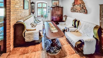 Fireplace, foosball