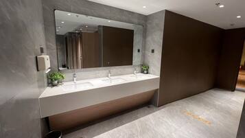 Ducha, secador de pelo, bidé y toallas