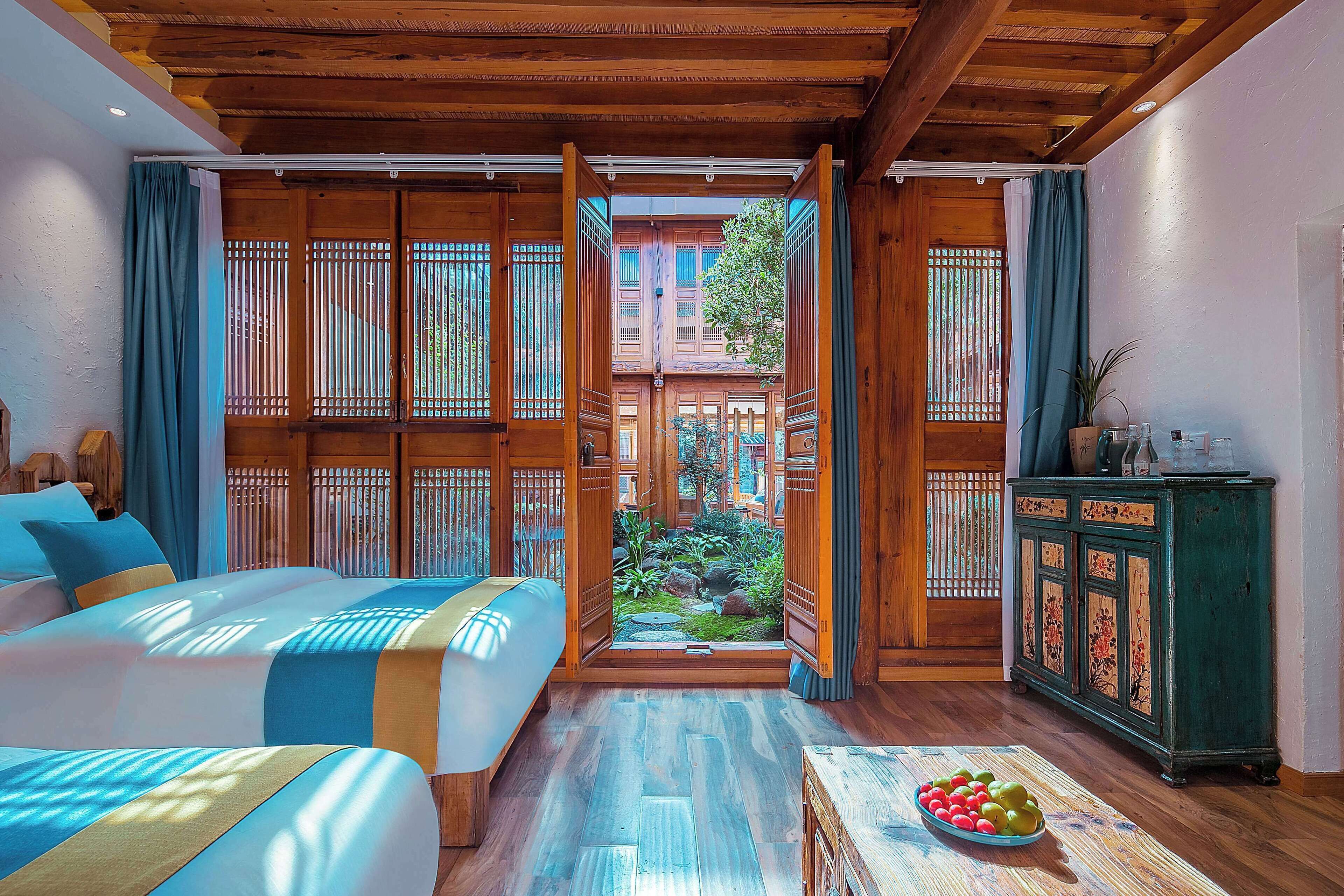 Family Triple Room, Garden View | Blackout drapes, free WiFi