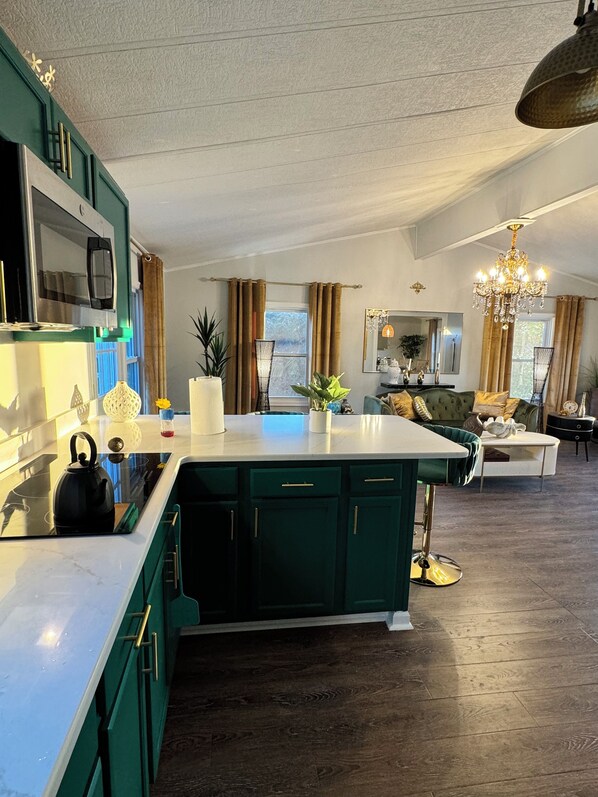 Mikrobølgeovn, kogeplade, opvaskemaskine