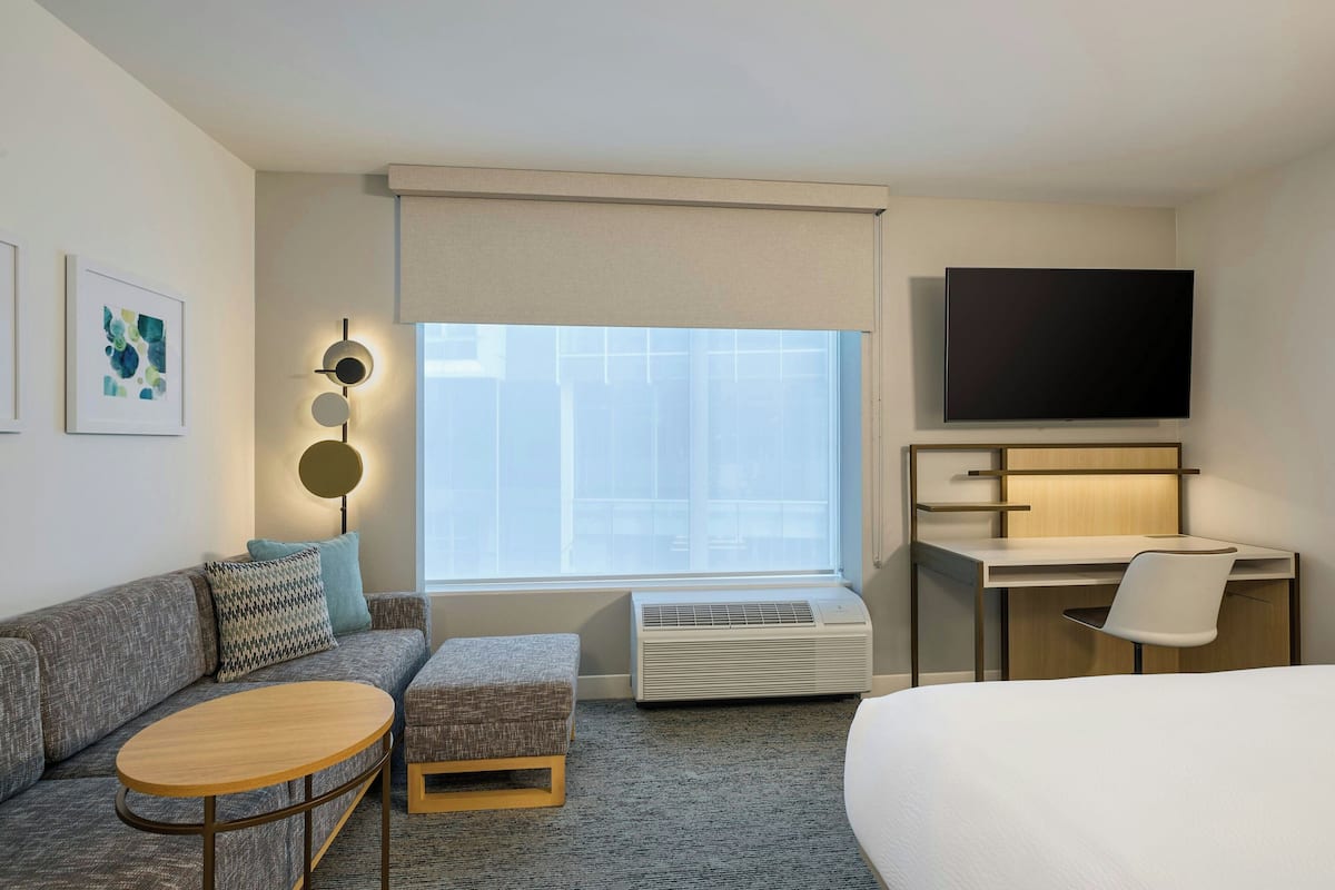 Blackout curtains, iron/ironing board, free WiFi, bed sheets