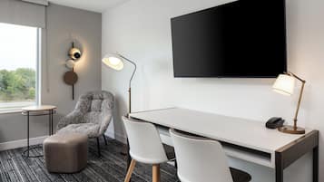 Desk, blackout drapes, iron/ironing board, free WiFi
