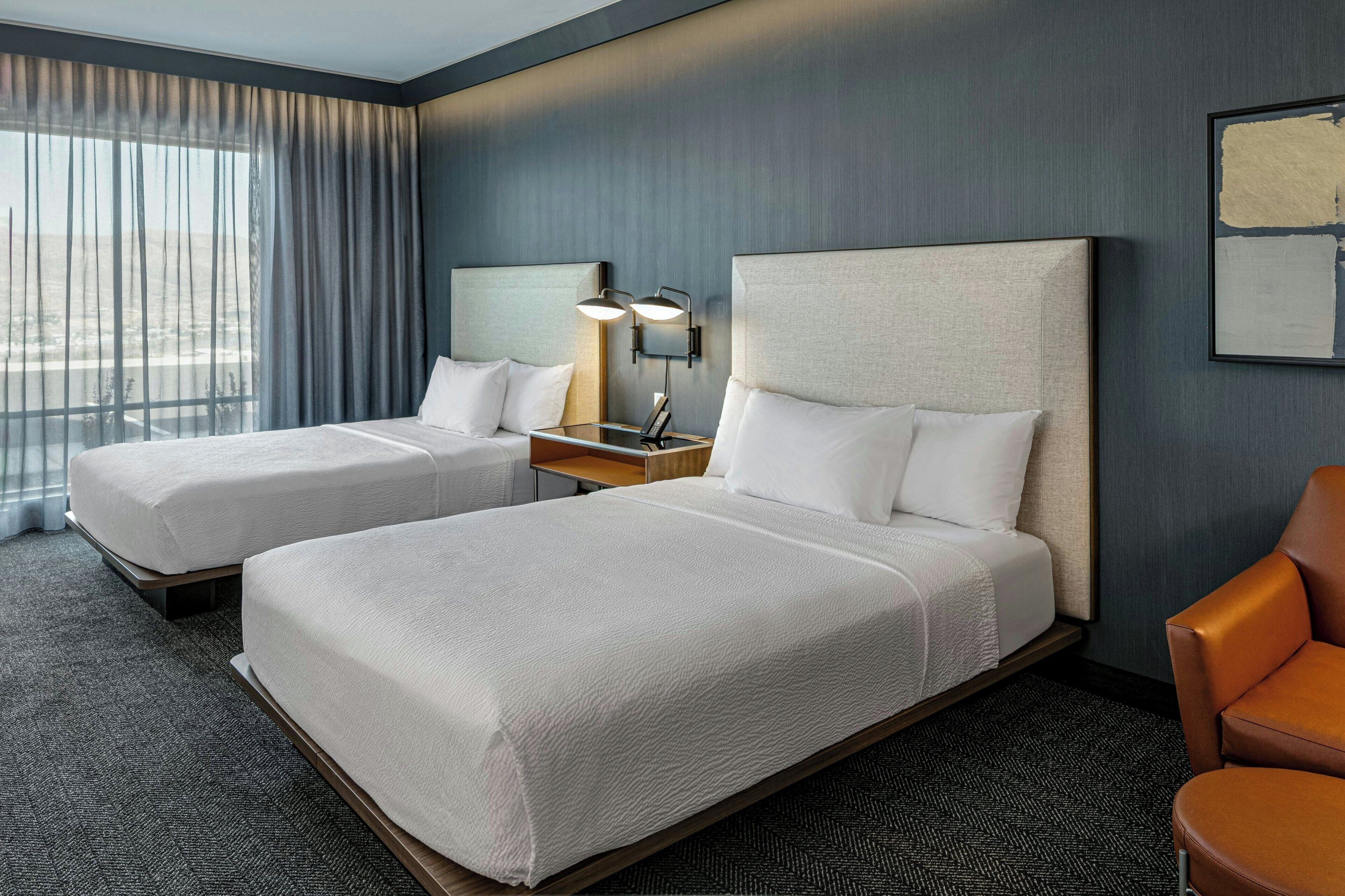 Room, 2 Queen Beds, City View (Mobility/Hearing Accessible, Tub) | Blackout drapes, iron/ironing board, free WiFi, bed sheets