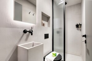 Apartment, 2 Schlafzimmer, Küche, Stadtblick | Badezimmer | Dusche, kostenlose Toilettenartikel, Haartrockner, Handtücher
