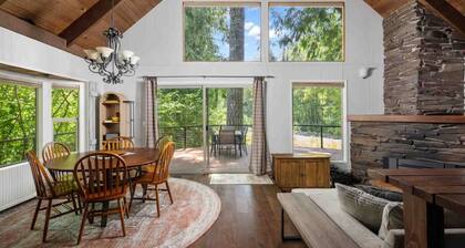 Riverside Retreat with Hot Tub & Deck | Peaceful Escape on the Sandy River in the Pines