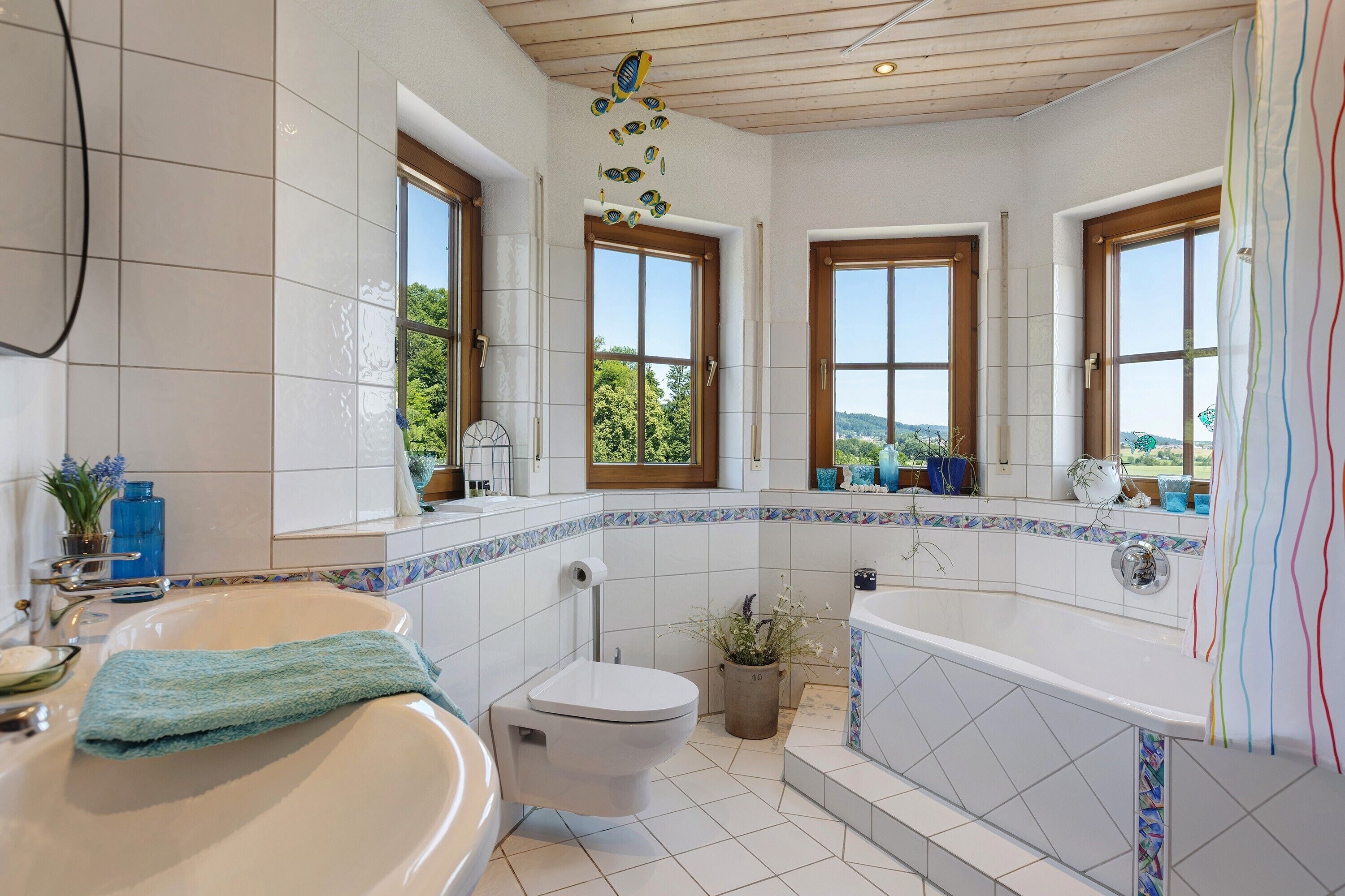 Douche, serviettes fournies
