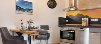Einzimmerapartment 'Ferienwohnung Wendelinus' mit Bergblick, Gemeinschaftsterrasse und Wi-Fi