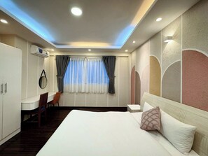Deluxe Apartment, City View | Desk, laptop workspace, free WiFi