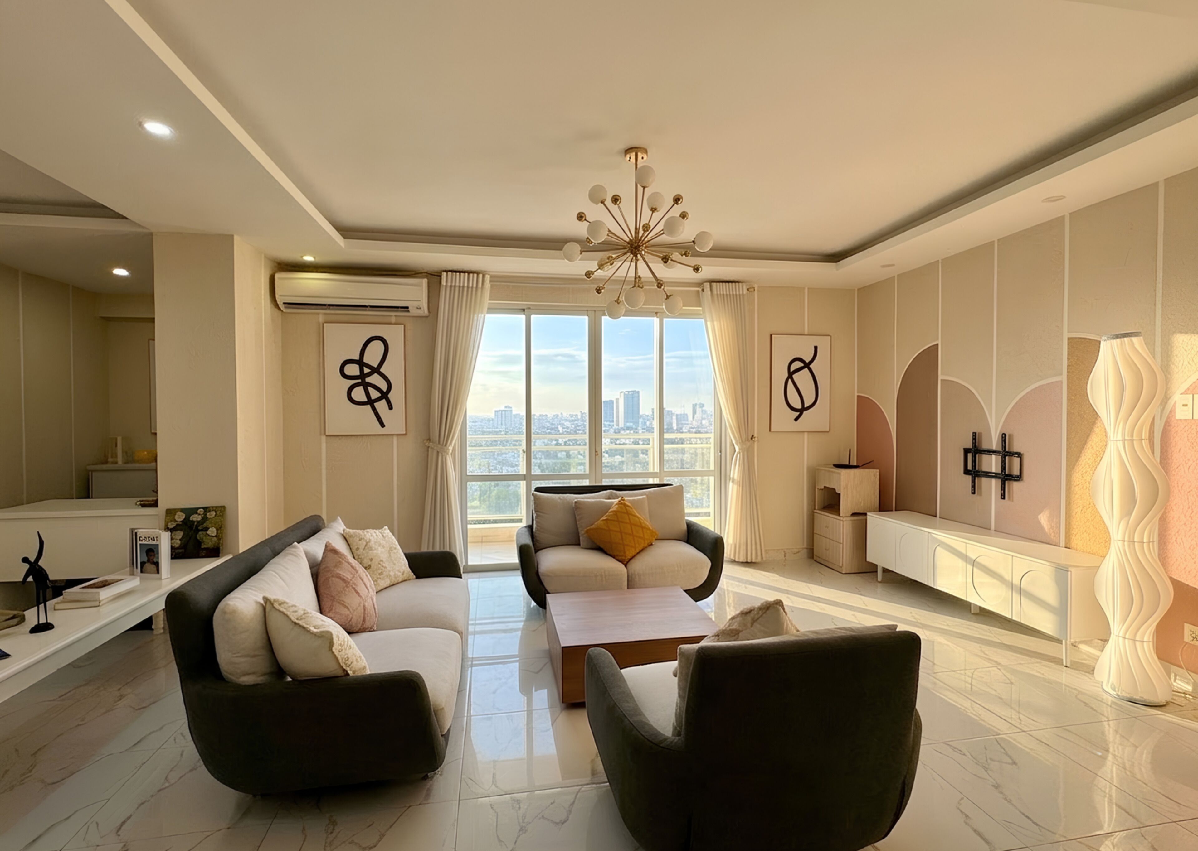 Deluxe Apartment, City View | Desk, laptop workspace, free WiFi