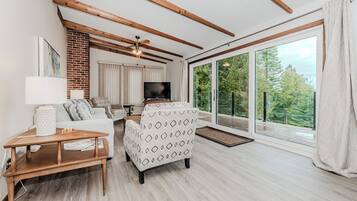 Smart TV, fireplace, video games