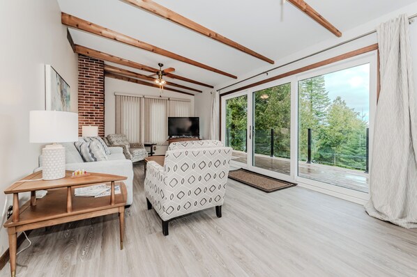 Smart TV, fireplace, video games