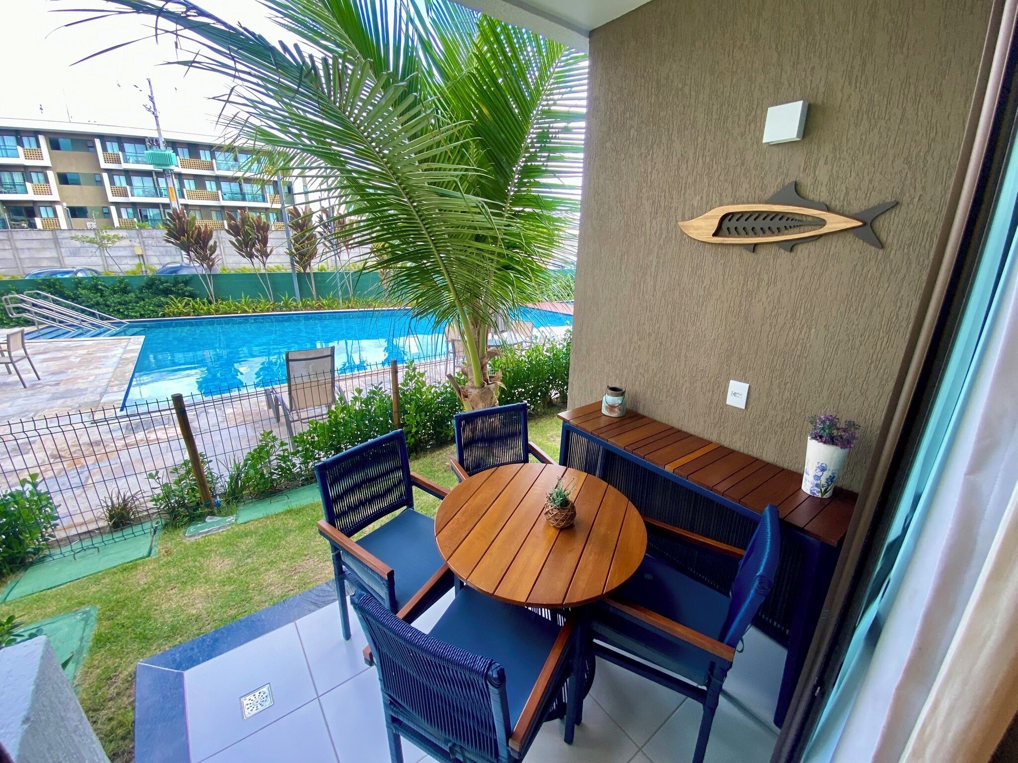 Family Studio, 1 Bedroom, Lanai, Pool View | Laptop workspace, blackout drapes, soundproofing, free WiFi