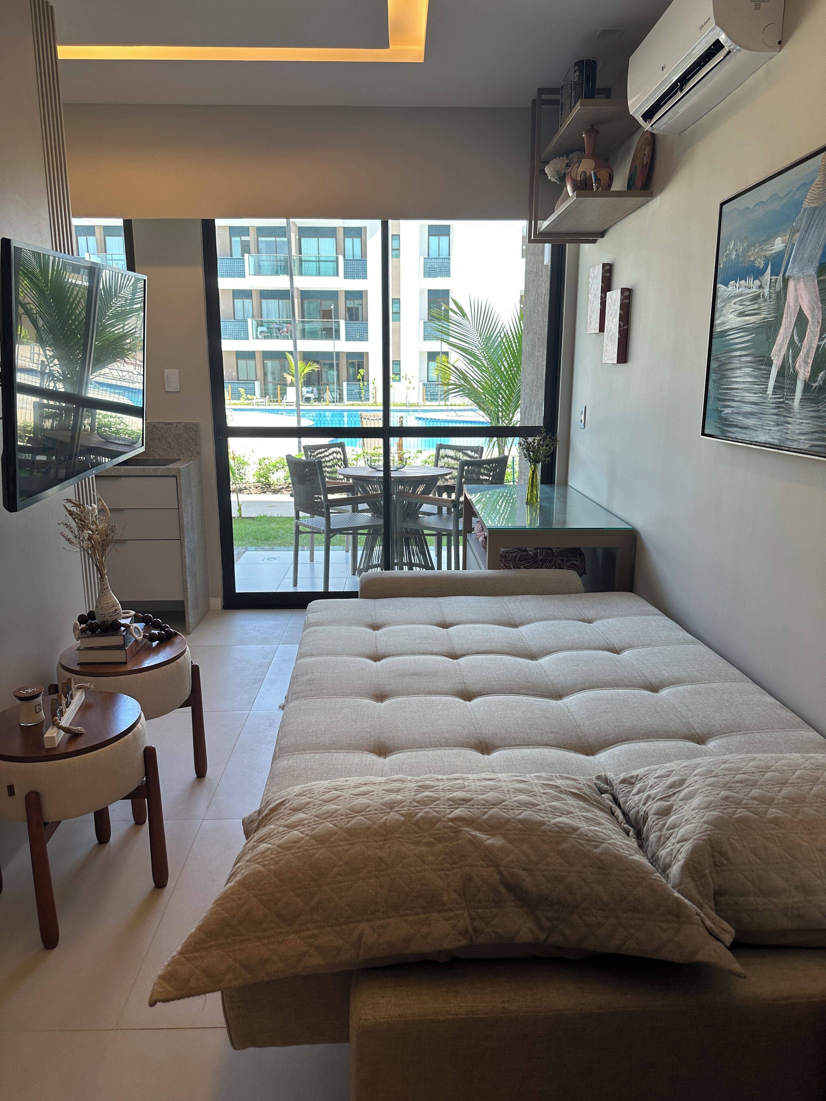 Family Studio, 1 Bedroom, Lanai, Pool View | Living area | 43-inch LED TV with digital channels, Netflix, streaming services