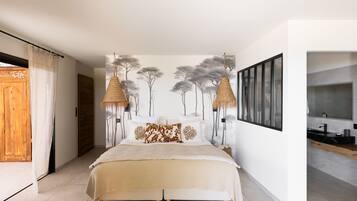 Deluxe Suite, Accessible, Ensuite (sauna et piscine privée ) | Pillow-top beds, minibar, in-room safe, free WiFi
