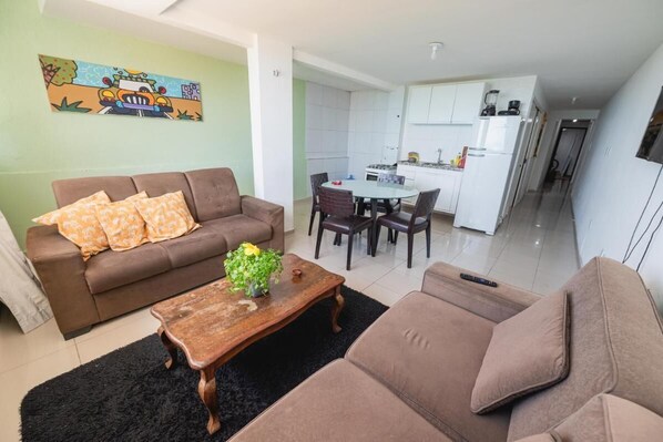 Apartment, 2 Bedrooms, Smoking, City View | Living room - Apartamentos em Ponta Negra Natal-rn com Vista Para o mar 203b (Natal)