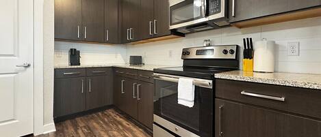 Microwave, oven, stovetop, dishwasher