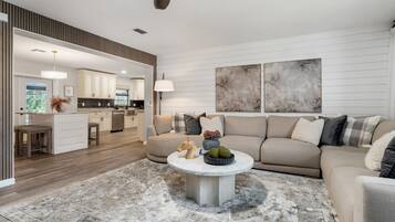 TV, foosball, books, offices