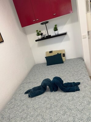 Een strijkplank/strijkijzer, wifi, beddengoed