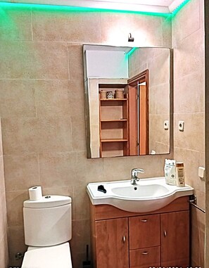 ヘアドライヤー、タオル、石鹸、トイレットペーパー