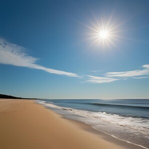 A beach with a clear sky and the sun shining brightly. - Exceptional 250-square-meter villa in Capbreton - Beaches - Sleeps 10, Nature & Serenity (Capbreton)