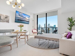 Premium Apartment, Balcony, Partial Ocean View | Living area - Miami Vacation rentals -Downtown Natiivo (Miami)