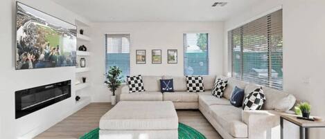 TV, fireplace, video games