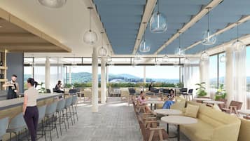 Rooftop bar, garden views, open daily