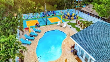 Outdoor pool, a heated pool