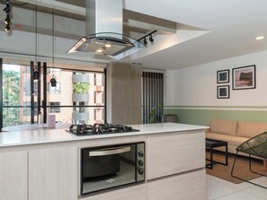 Apartment, Multiple Beds, Balcony, City View (Ekkos 402) | Private kitchen | Coffee/tea maker