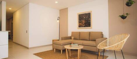 Apartment, Multiple Beds, Balcony, City View (Ekkos 301) | Living area