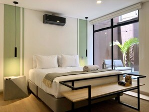 Appartement, plusieurs lits, balcon, vue ville (Ekkos 201) | 3 chambres, décoration personnalisée, ameublement personnalisé