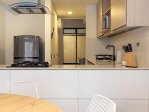 Apartment, Multiple Beds, Balcony, City View (Ekkos 202) | Private kitchen | Coffee/tea maker