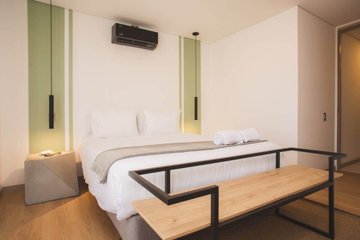 Departamento, varias camas, balcón, vista a la ciudad (Ekkos 802) | 3 habitaciones, decoración personalizada y muebles diferentes 