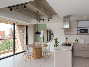 Apartment, Multiple Beds, Balcony, City View (Ekkos 801) | Private kitchen | Coffee/tea maker