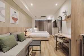 1 chambre, bureau, Wi-Fi, draps fournis