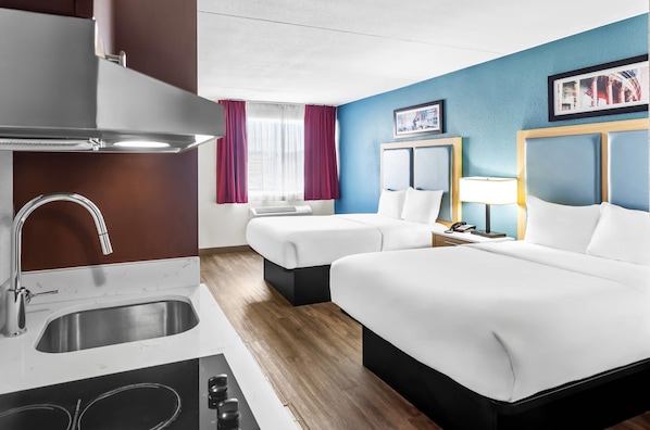 Standard Room, 2 Double Beds, Non Smoking | Free WiFi, bed sheets