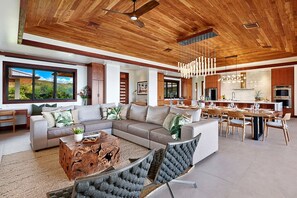 Smart TV, fireplace, foosball, stereo