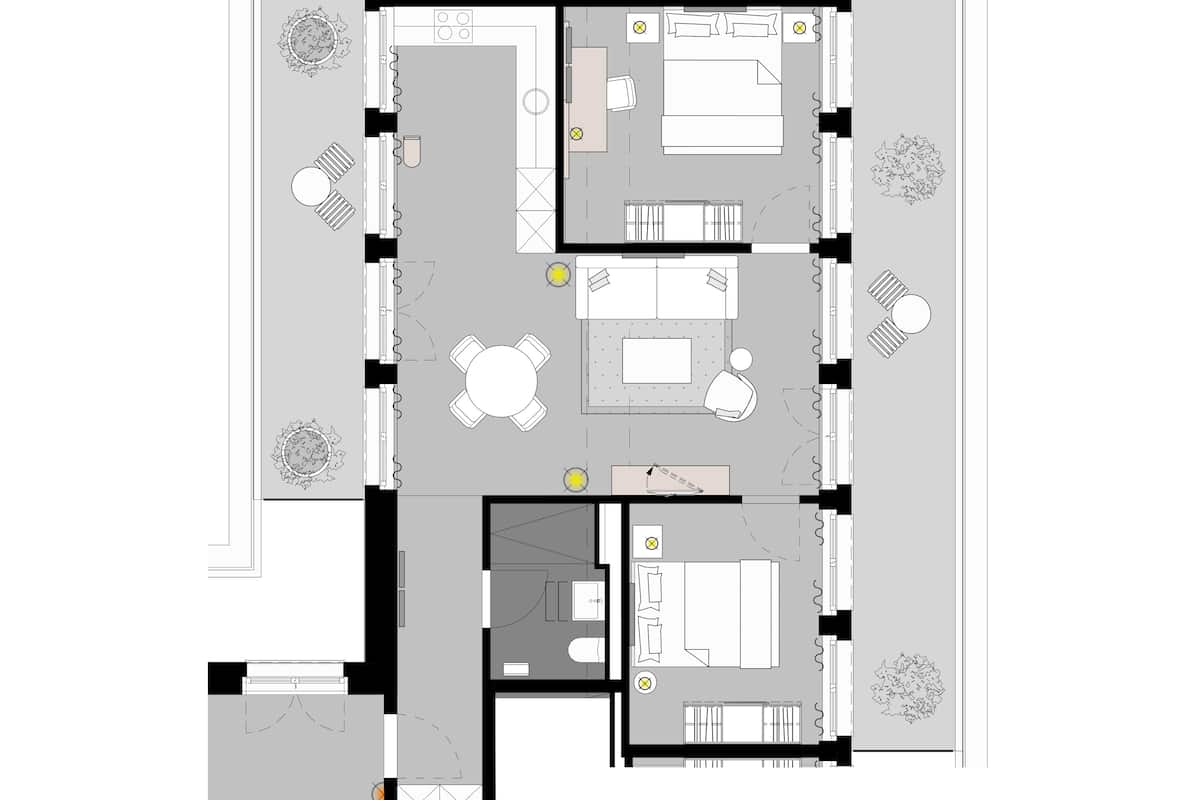 Grand Penthouse | Sengetøy av topp kvalitet, blendingsgardiner og lydisolert