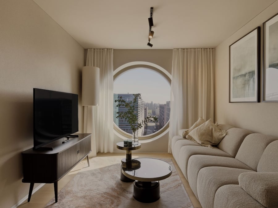 Signature Penthouse | Zona de estar | Una Smart TV, Netflix, suelo radiante, servicios de streaming