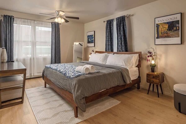 Iron/ironing board, WiFi, bed sheets