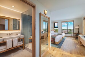 Premium Room, 2 Queen Beds, Corner | Premium bedding, minibar, in-room safe, blackout drapes