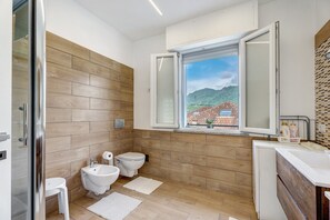 Ducha, secador de pelo y toallas