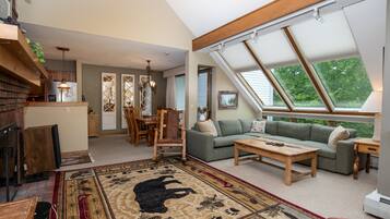 电视、壁炉、DVD 播放器、音乐库